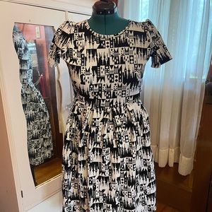 LuLaRie Disney Amelia Dress in Mary Black Black White Small World
